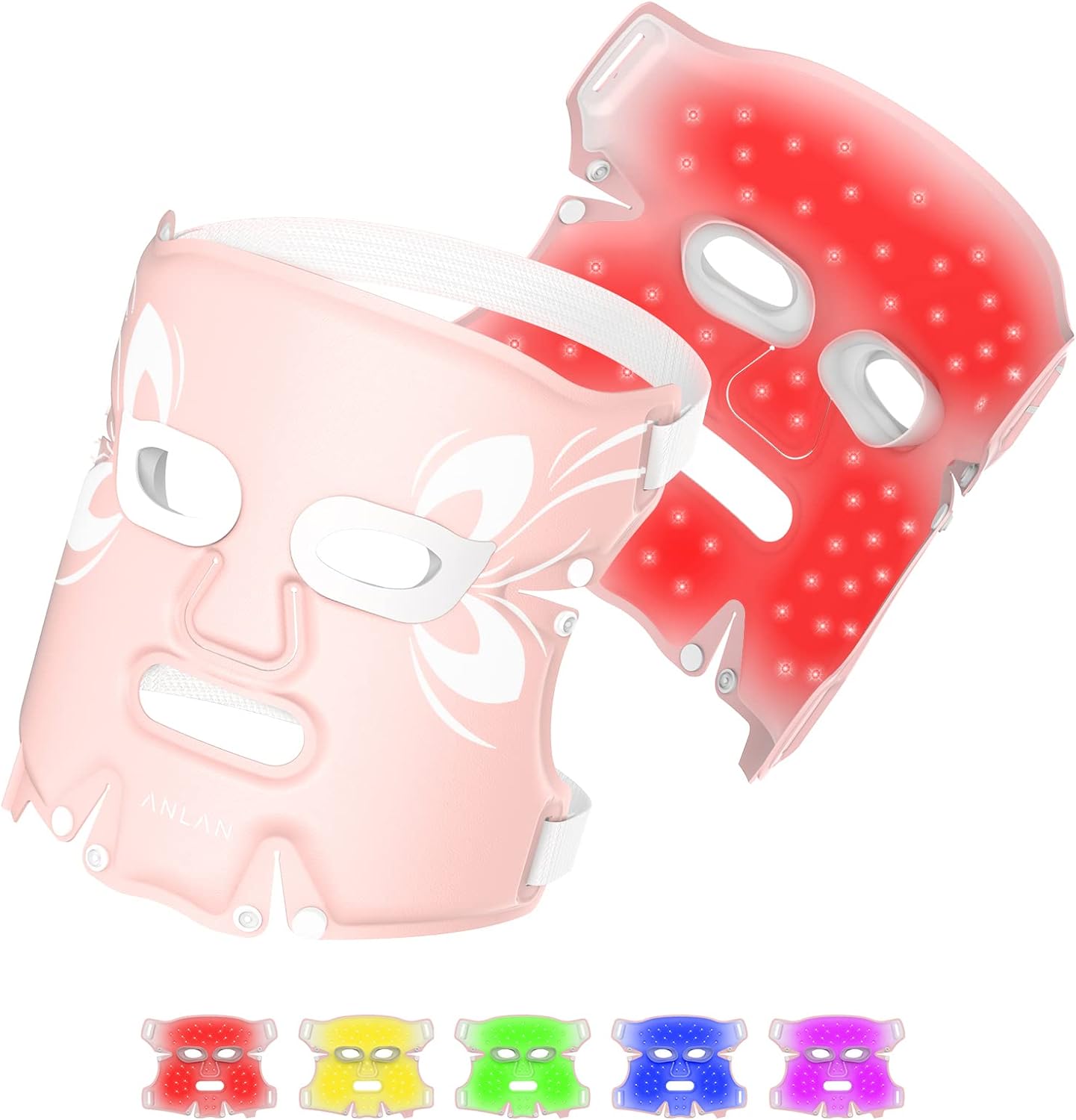 顔マスク 美顔器 光エステ 5色LED光 温熱マスク 顔温熱ケア 光美容器 IPX5防水 目が眩し防止 自宅用美顔器 スキンケア フェイスケア 日本語説明書付き