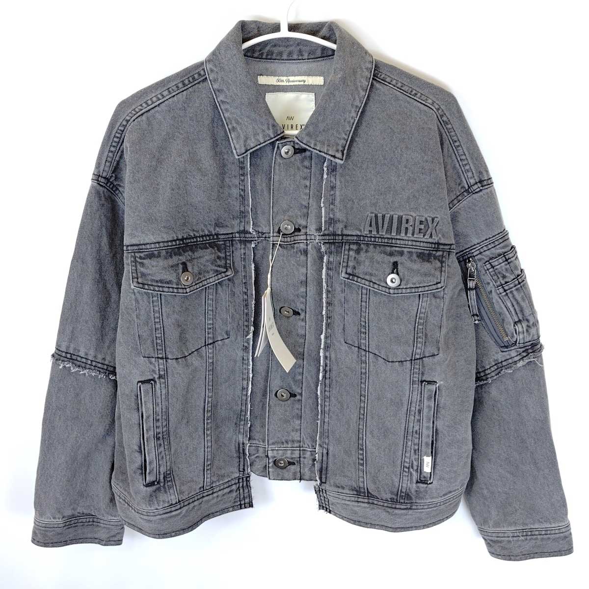 【中古・未使用品】アヴィレックス L/S EMBOSSING DENIM JACKET エンボス デニムジャケット F 783-5152603 レディース AVIREX T