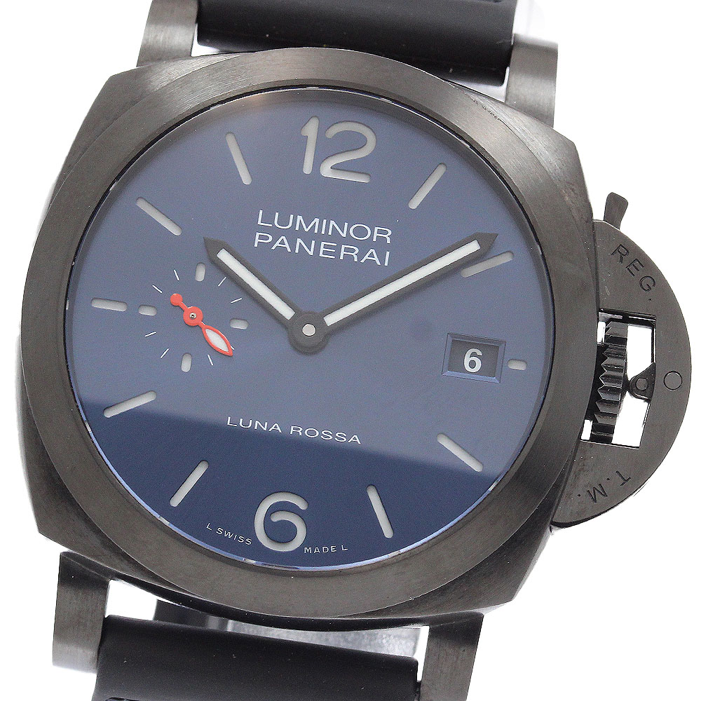 パネライ PANERAI PAM01408 ルミノール クアランタ スティール ルナ・ロッサ 自動巻き メンズ 良品 箱・保証書付き_953486【中古】