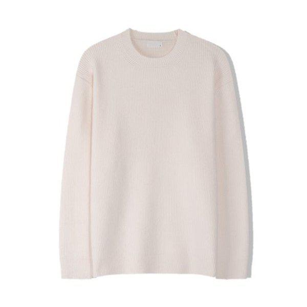 メンズ ゴースパン ピレン ウォッシャブル ウール ラウンド ニットTシャツ SG-KN-Q041-クリーム
