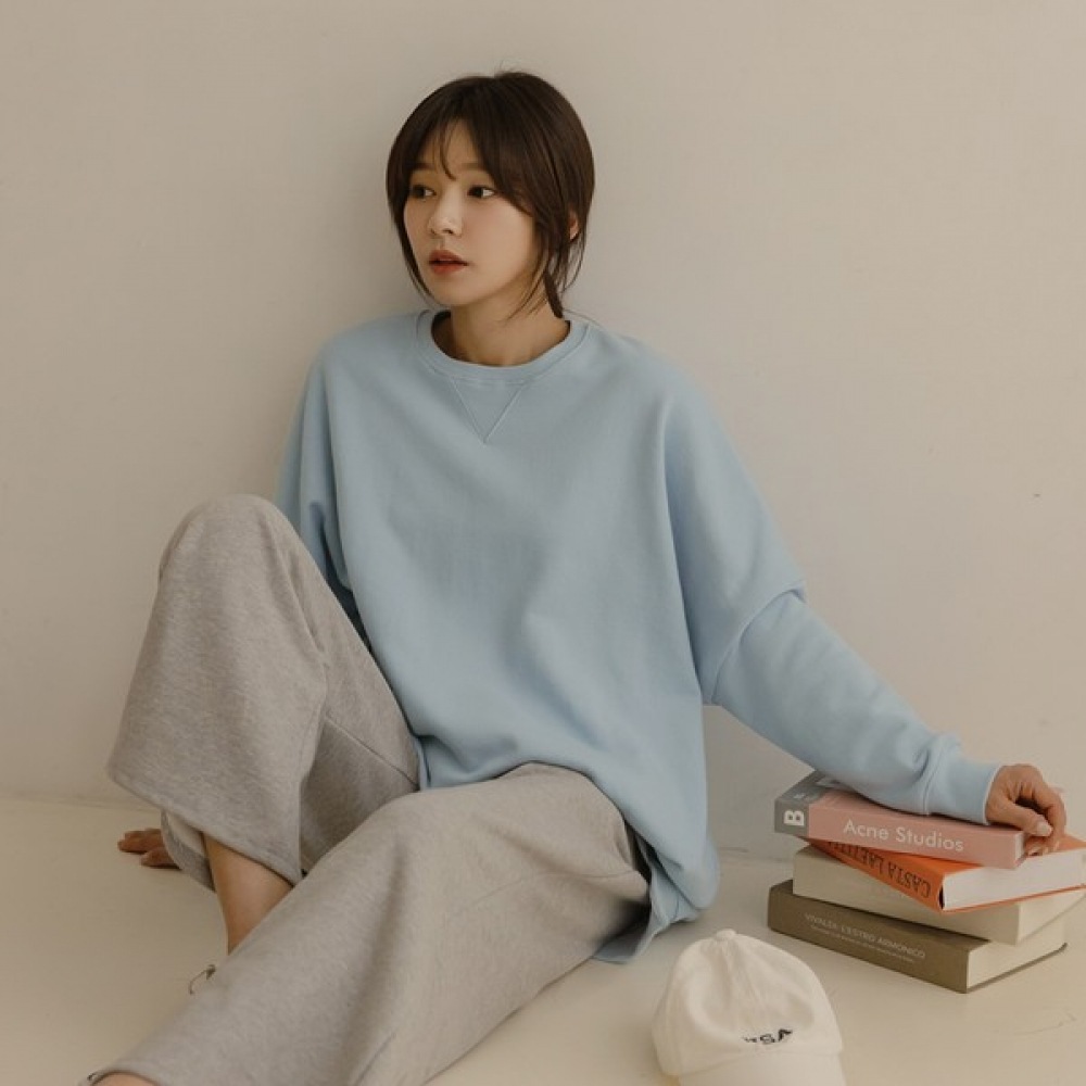 [Elysia] アーメンアンバランスルーズスウェットシャツ