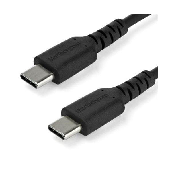 StarTech.com USB-C ケーブル 2m／USB2.0／急速充電/データ転送／60W／アラミド繊維補強／オス/オス／ブラック RUSB2CC2MB 1本
