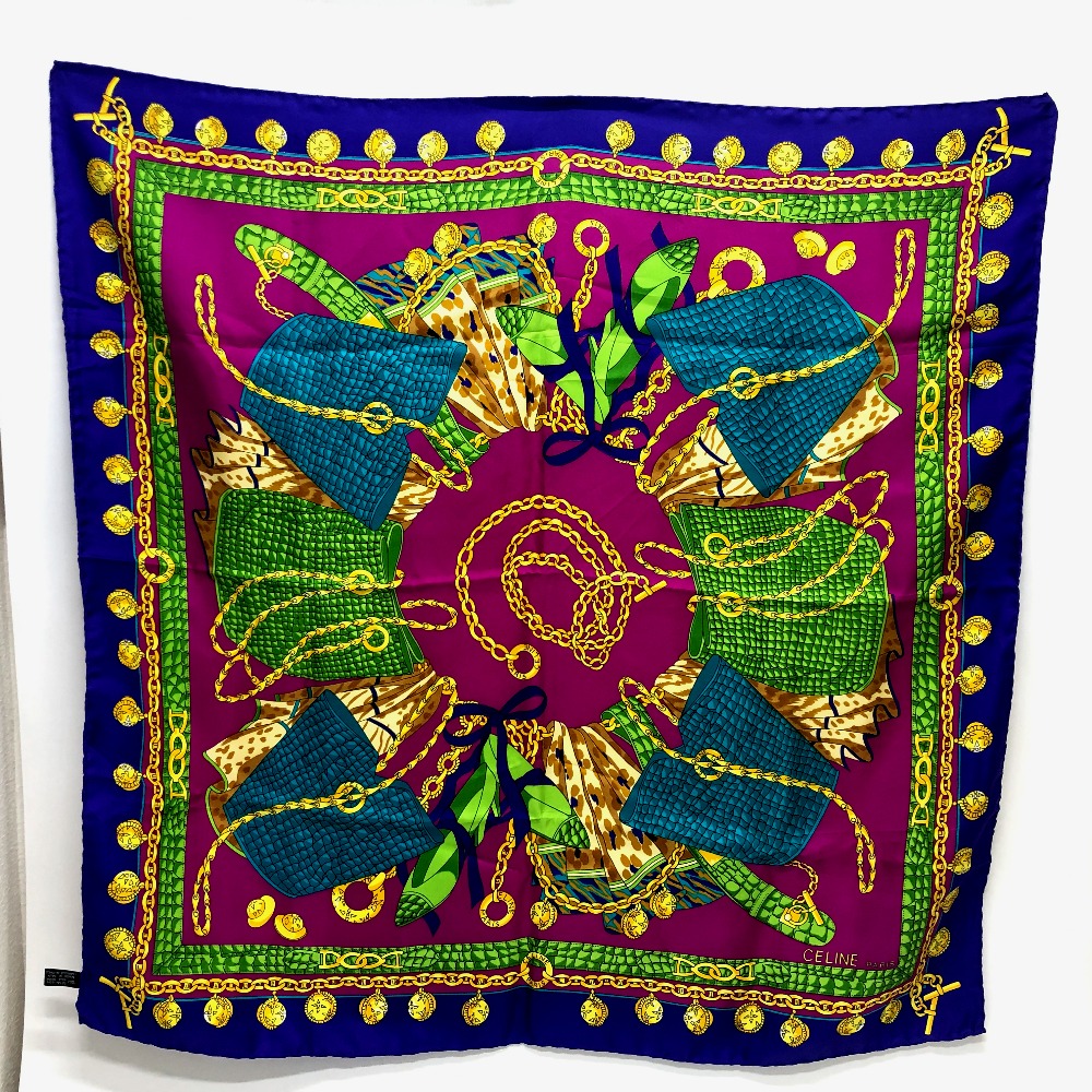 スカーフ バッグモチーフ アパレル小物 シルク マルチカラー