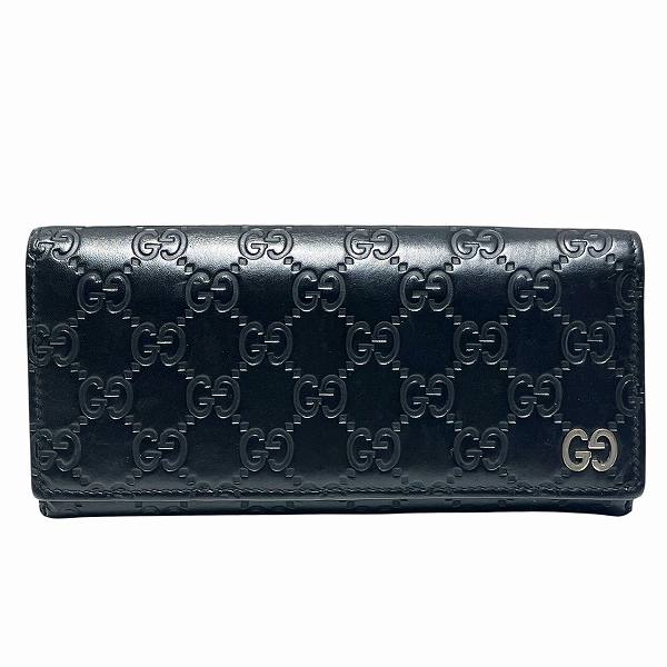 グッチ グッチシマ 481727 ブラック 2つ折り財布 長財布 ユニセックス 【中古】