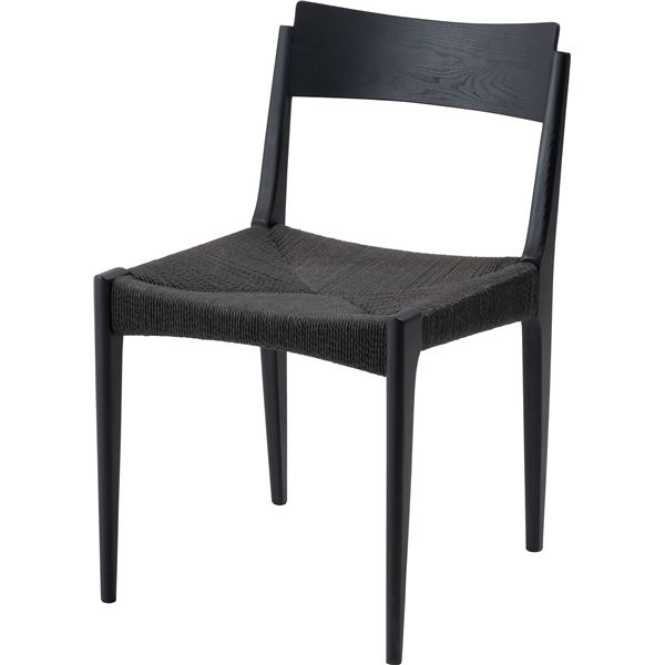 ペーパーコードチェア ブラック （約W46×D56×H76×SH45cm） 完成品