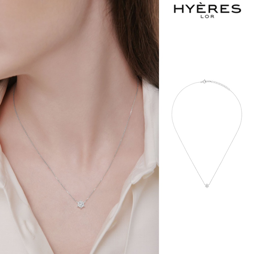 [HYERES LOR] Essence Lab Diamond 14K(W) Halo Necklace S