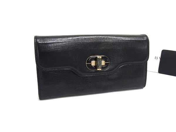 ブルガリ 財布 イザベラロッセリーニ レザー - 二つ折り 長財布 ゴールド金具 ブラック 折財布 小銭入れ サイフ プレゼント 札入れ 人気 カード入れ ブランド【本物保証】