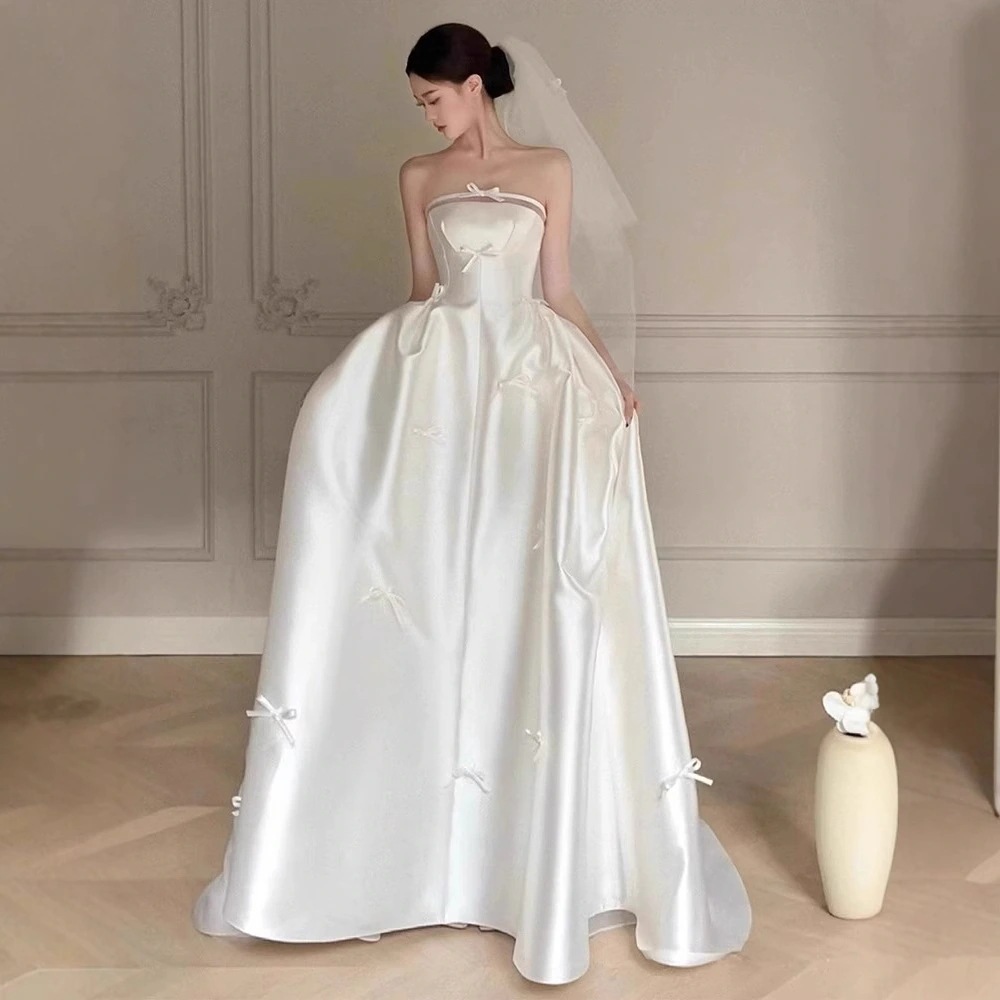 お呼ばれワンピース 結婚式ワンピース 着痩せ 結婚式ワンピース 結婚式ワンピース お呼ばれ 結婚式 ワンピース ヴィンテージチューブトップ甘い光のウェディングドレス新しい花嫁シンプルな気質ウェルカムガ