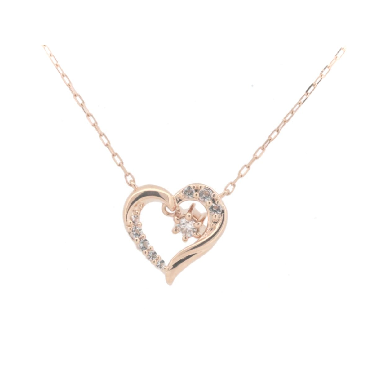 ダイヤモンド 半透明石 ネックレス 2019年クリスマス K10PG(10金 ピンクゴールド) 質屋出品