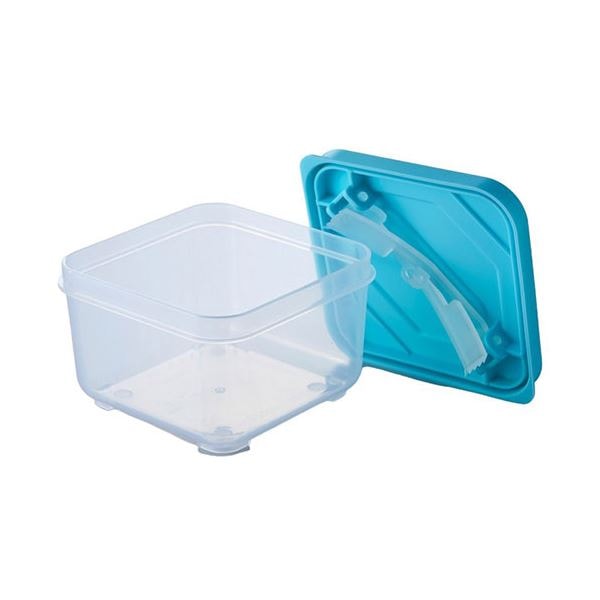 [5セット] スマイルキッズ ふたがトングになる保存容器350ml ミントブルー ATN-03MBX5