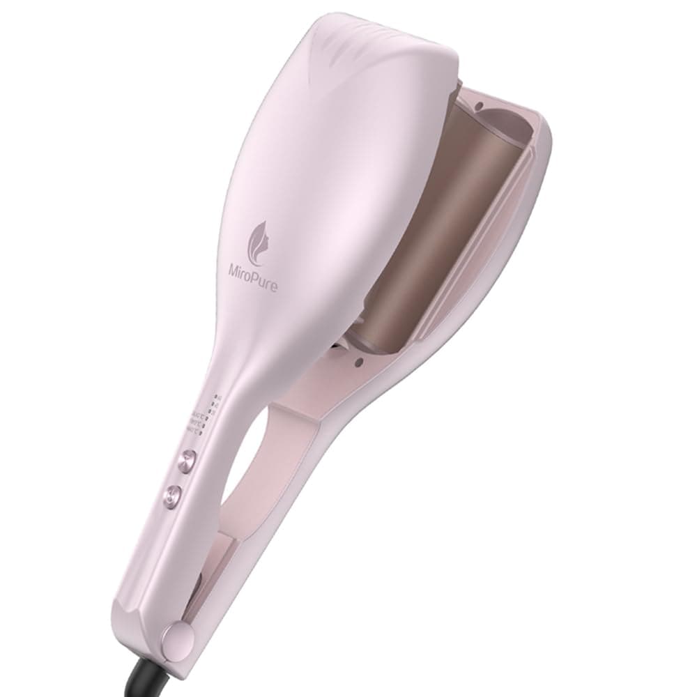 Miropure ヘアアイロン ウェーブアイロン カールアイロン 40ｍｍ 挟むだけでカールできる 160℃～200℃ タイマー設定 千万級マイナスイオン吹出 やけど防止 60分自動電源オフ PSE認