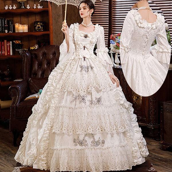 【一部分3日内出荷】ドレス レディース ロングドレス 貴族ドレス 中世ヨーロッパ お姫様 プリンセスドレス カラードレス