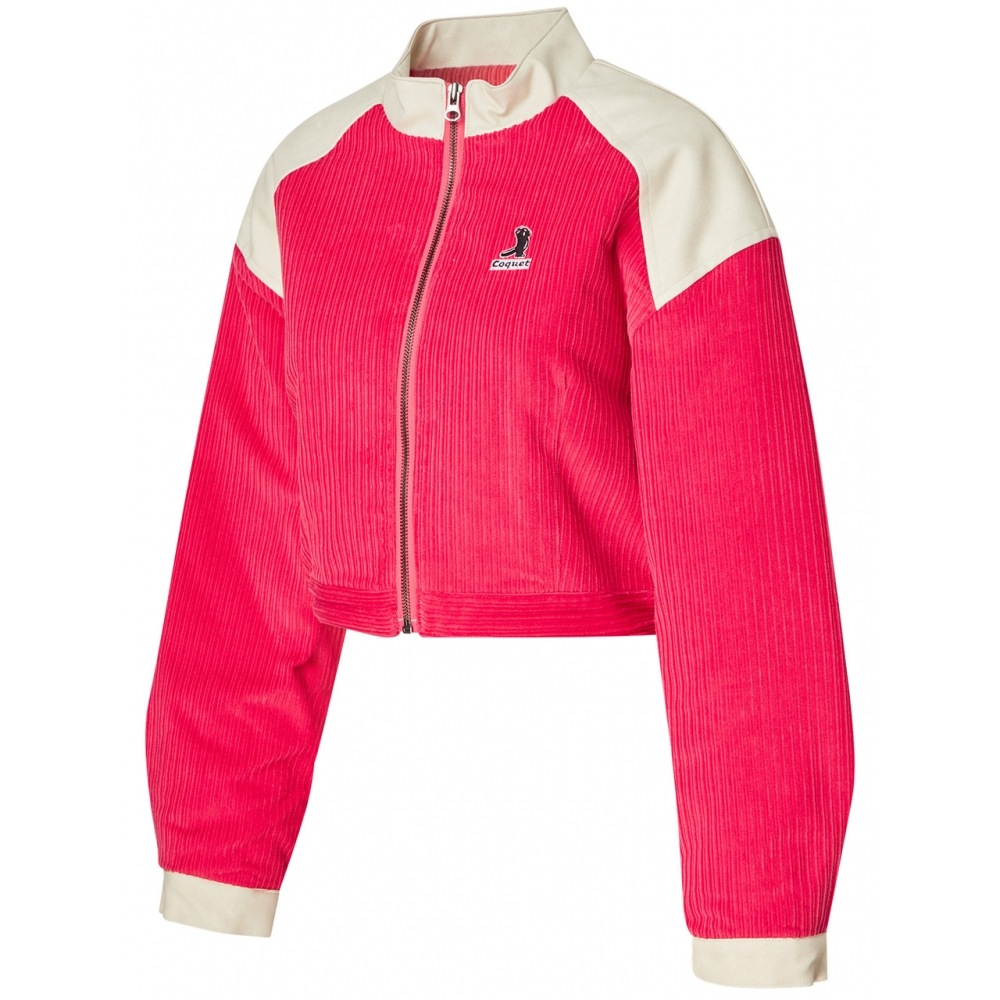 COQUET STUDIO ハイネックカラーコーデュロイクロップジャケット ピンク