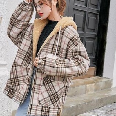 アウター コート ジャケット 上着 長袖 ドッキング もこもこ モコモコ フード付き ポケット