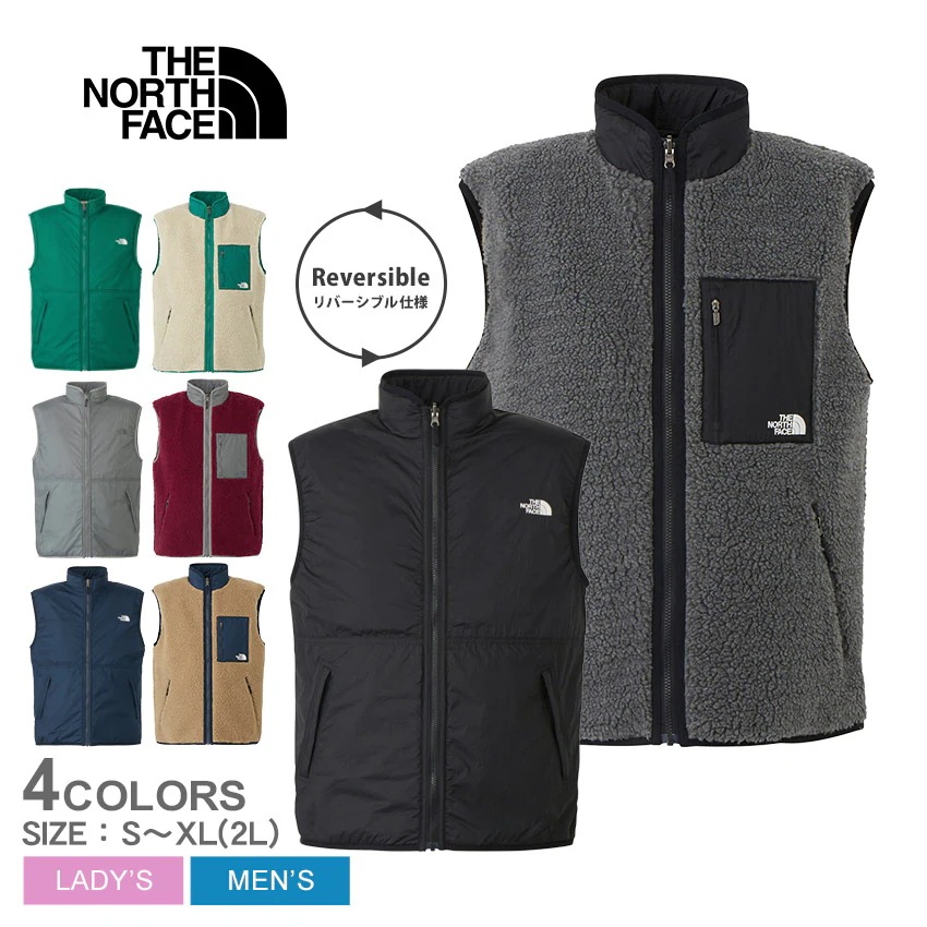 リバーシブルエクストリームパイルベスト NP72431 メンズ レディース アウター ベスト 上着 羽織 リバーシブル 2WAY アウトドア キャンプ ゆったり ボア フリース
