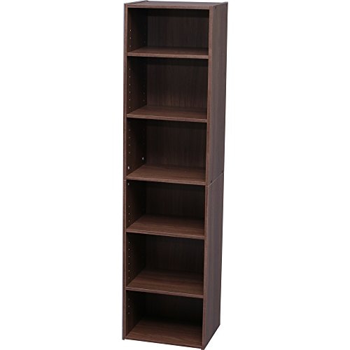 アイリスオーヤマ カラーボックス 収納ボックス 本棚 6段 可動棚 幅36.6×奥行29×高さ144.6cm ウォールナットブラウン モジュールボックス MDB-6K 5,590円