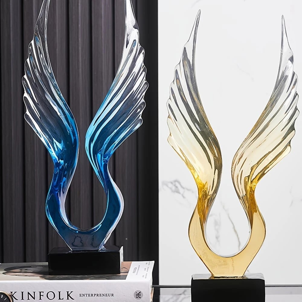 翼オブジェ 置物 エンジェル 天使 4カラー クリアデザイン 卓上 インテリア 神秘的 アート モダン シンプル おしゃれ リビング 玄関 エントランス オフィス