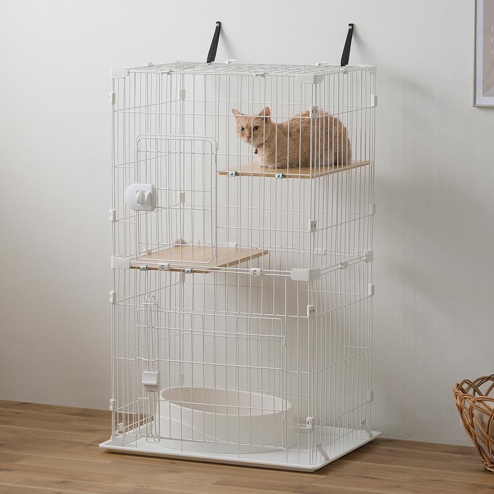 アイリスオーヤマ 猫 ケージ キャットケージ コンパクトキャットケージ2段 CCC-112 ナチュラル