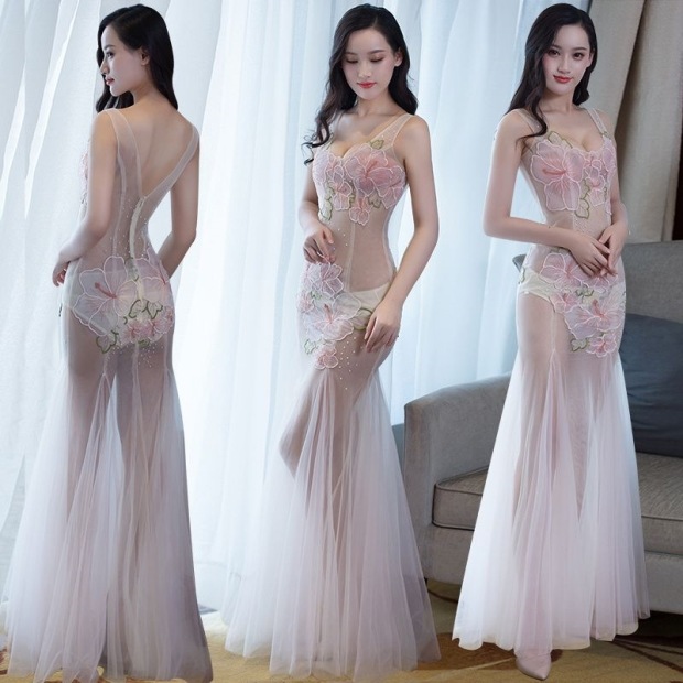 セクシーシースルードレスイブニングクラブ婦人服ネッサレース透け演出服 5,275円