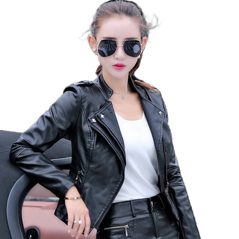 「即納」 春 ライダース 短い今週の割引は 25% オフです丈 欧美風 上質 レザー ジャケット 薄手 起毛 2タイプ 防風 通気 ソフト メガ割