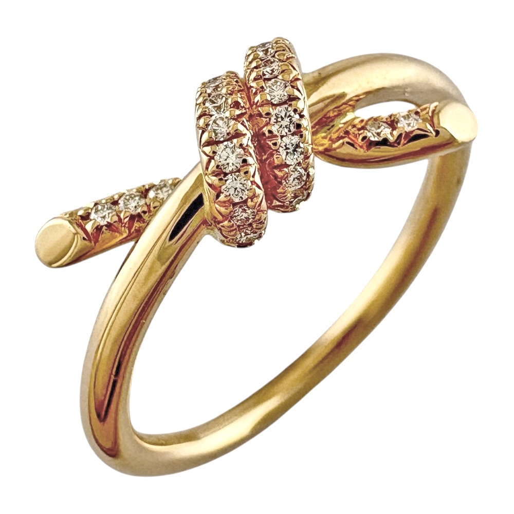 ティファニー ノット リング 指輪 8号 18金 K18ピンクゴールド ダイヤモンド TIFFANY&Co. 中古 美品