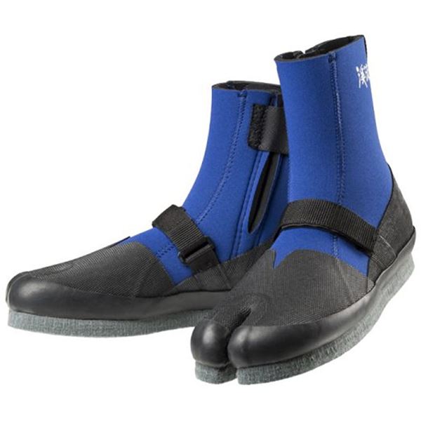 足袋型 登山靴/スポーツシューズ (ブルー Sサイズ 24.0cm) フェルトソール ファスナーテープ 『渓流 ケイリュウ タビ』