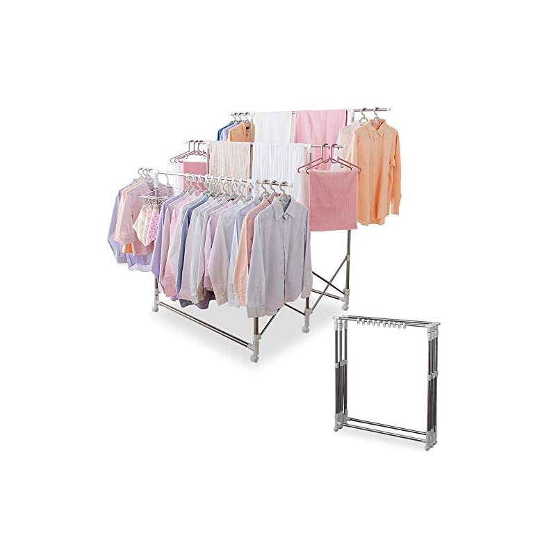 【即納】アイリスオーヤマ 洗濯物干し 室内物干し コンパクト収納 部屋干し時間短縮 布団も干せる キャスター付き 約45人用 多機能物干し 幅111150奥行20114高さ120165cm