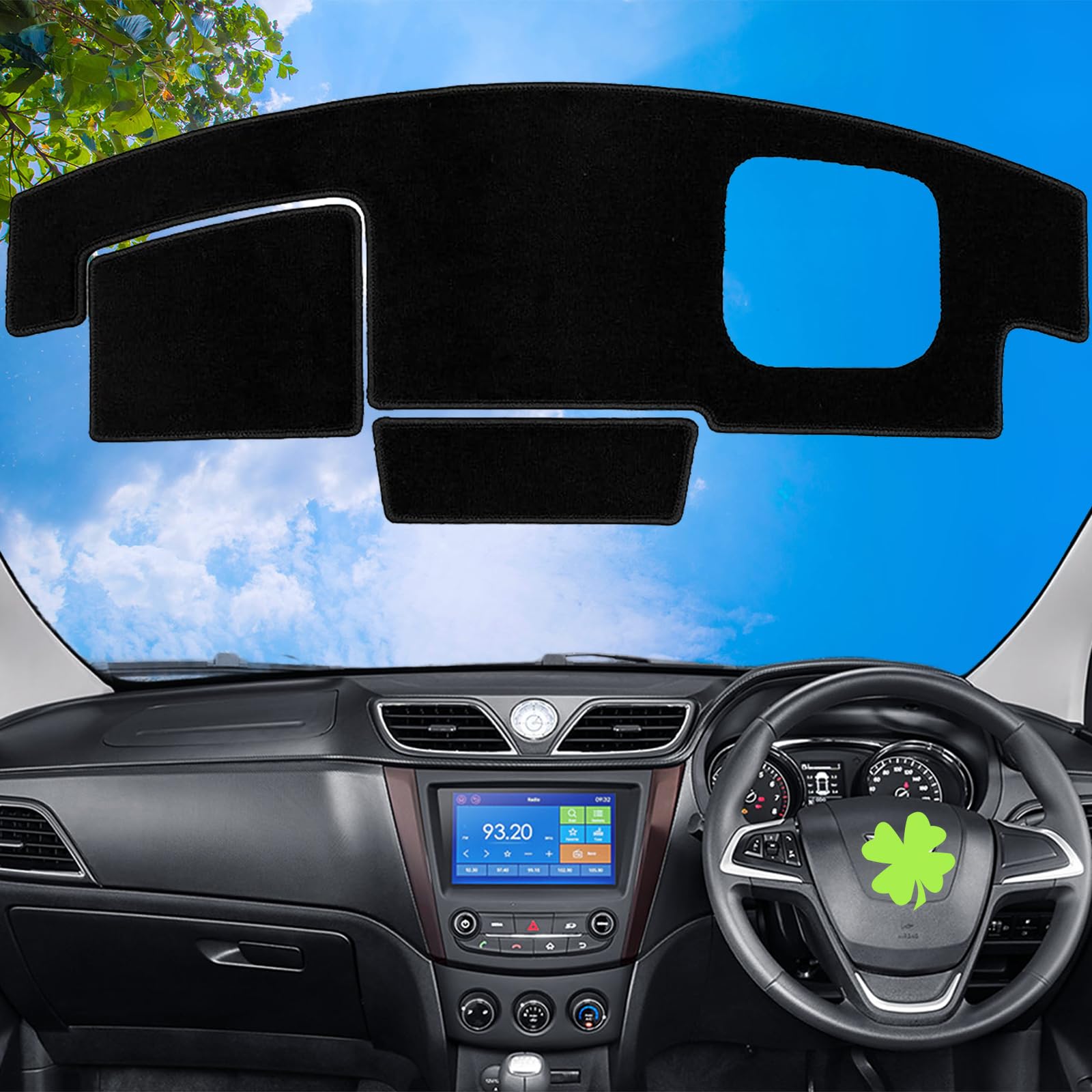 WAIROGA スズキ スペーシア/スペーシアカスタム MK54S MK94S ダッシュボードマット ダッシュマット 日本製 カーフィール加工 （ブラック） (ヘッドアップディスプレイ搭載車)