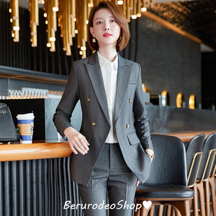 スーツ レディース フォーマル ビジネススーツ パンツスーツ グレー ブラック ネイビー 大きいサイズ スーツ 30代 40代 通勤 OL オフィススーツ リクルートスーツ 就職活動 面接 事務服 春