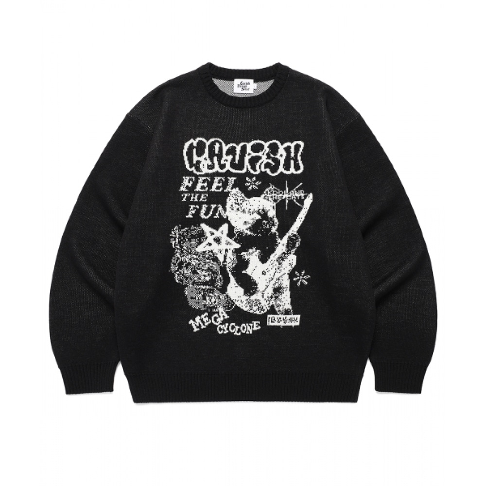 キャビッシュメガサイクロンニットセーターブラック (CV2EFUK601A)