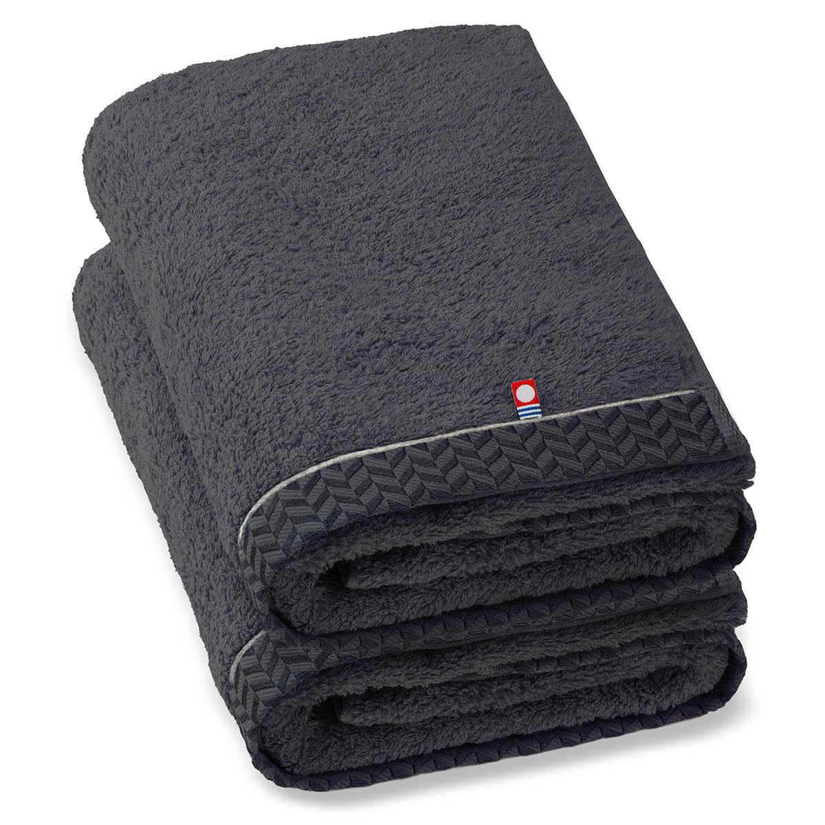 今治タオル バスタオル 今治 綿 100% 2枚セット 超 厚手 プレミアム 高級ロングパイル甘撚り撚糸 ダークグレー (チャコールグレー) ふわふわ ふんわり 速乾 瞬間吸水 日本製 いまばり タオ