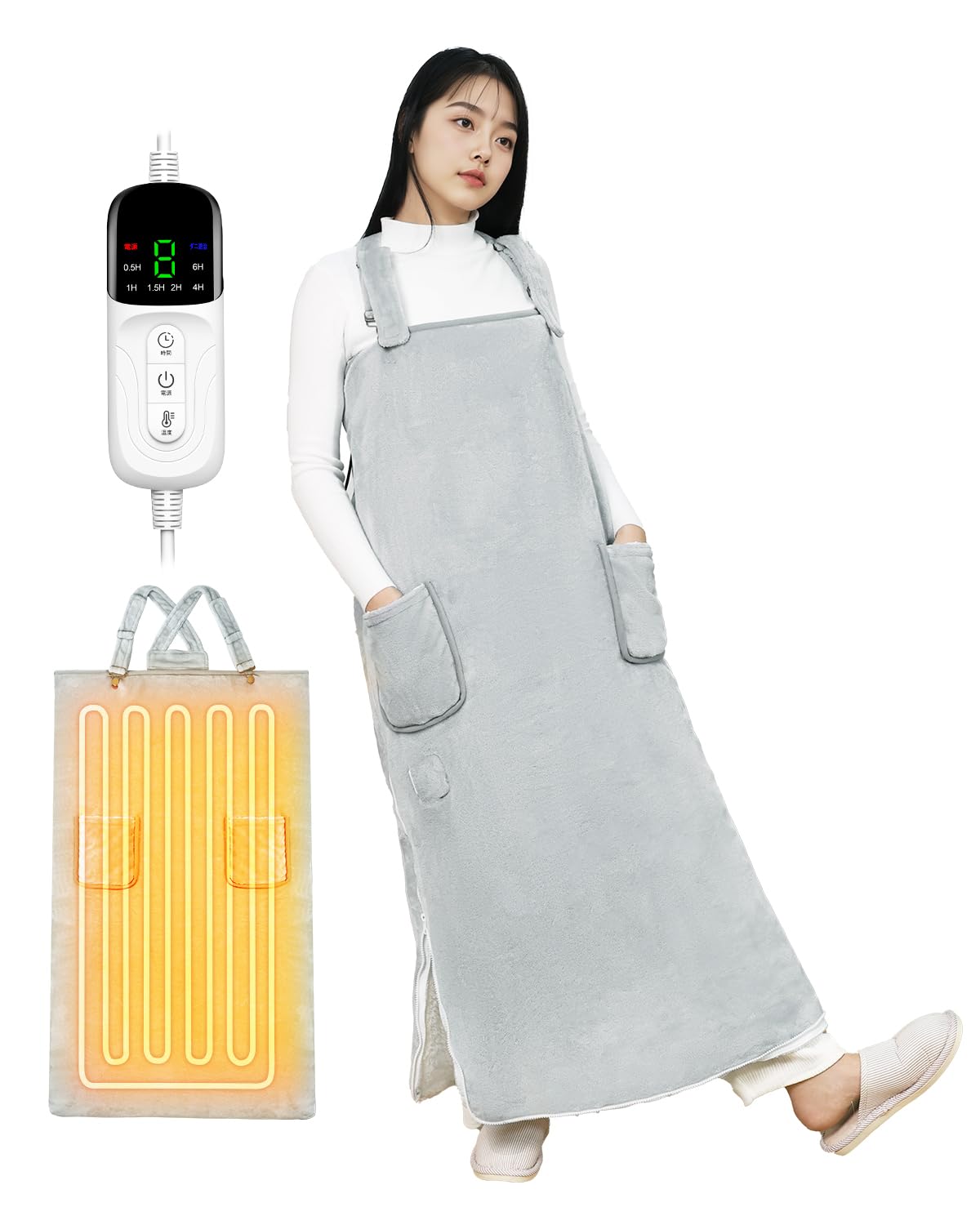 電気毛布 着るこたつ【2025新登場360立体発熱】8段階温度調節 12時間タイマー付 掛け敷き兼用 2M電源ケーブル 肩掛け 膝掛け 敷毛布 腰巻きダニ退治 丸洗い可 省エネ 防寒対策 暖房器具