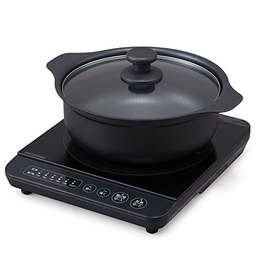 アイリスオーヤマ IHコンロ 1口 IHクッキングヒーター 卓上 鍋セット 1400W ブラック I
