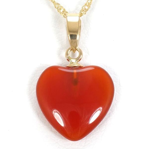 18K YG ネックレス 天然石 総重量約1.2g 約40cm ジュエリー 中古