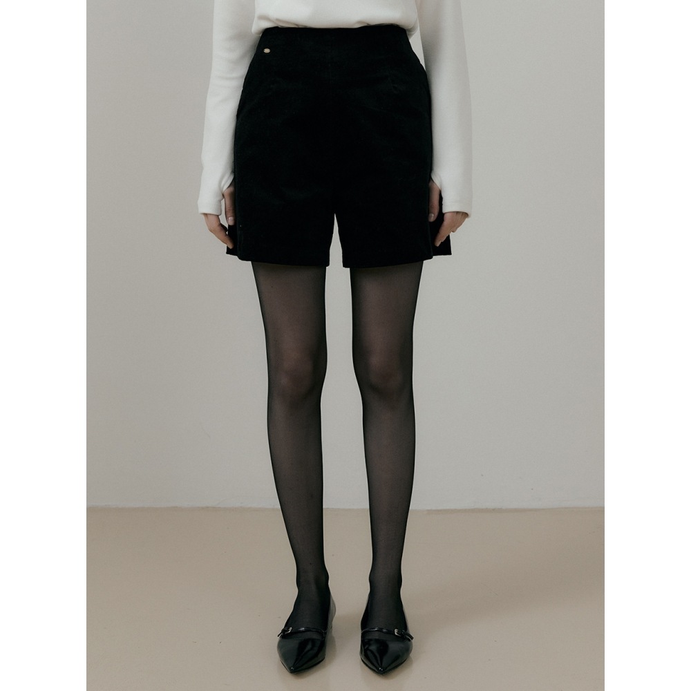 REORG ライスコットンベルベットショーツブラック