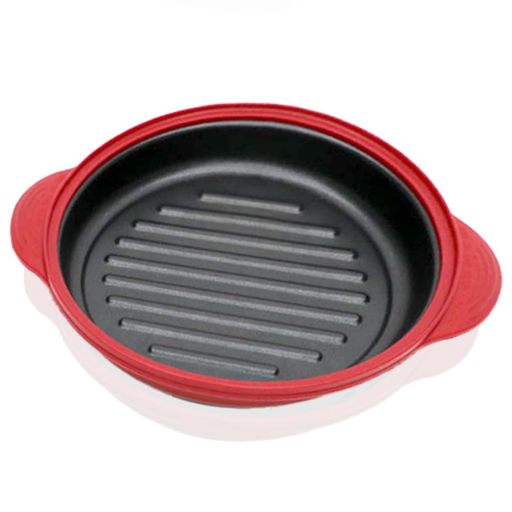 【FAFE】電子レンジ調理器 直火調理のように料理できる 3タイプ スクエア 浅型グリル 深型 炒める 焼く 煮る 蒸す 炊く 温める フタ付き 食洗機対応 栄養素水分キープ (浅型グリル)