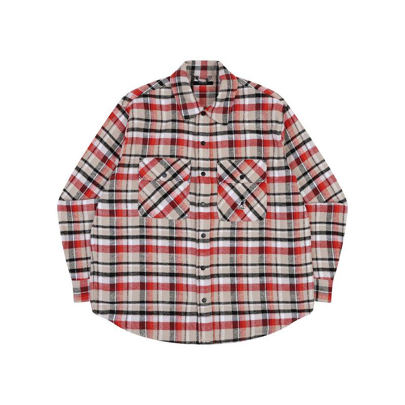 フランネルチェックシャツ 7061 レッド