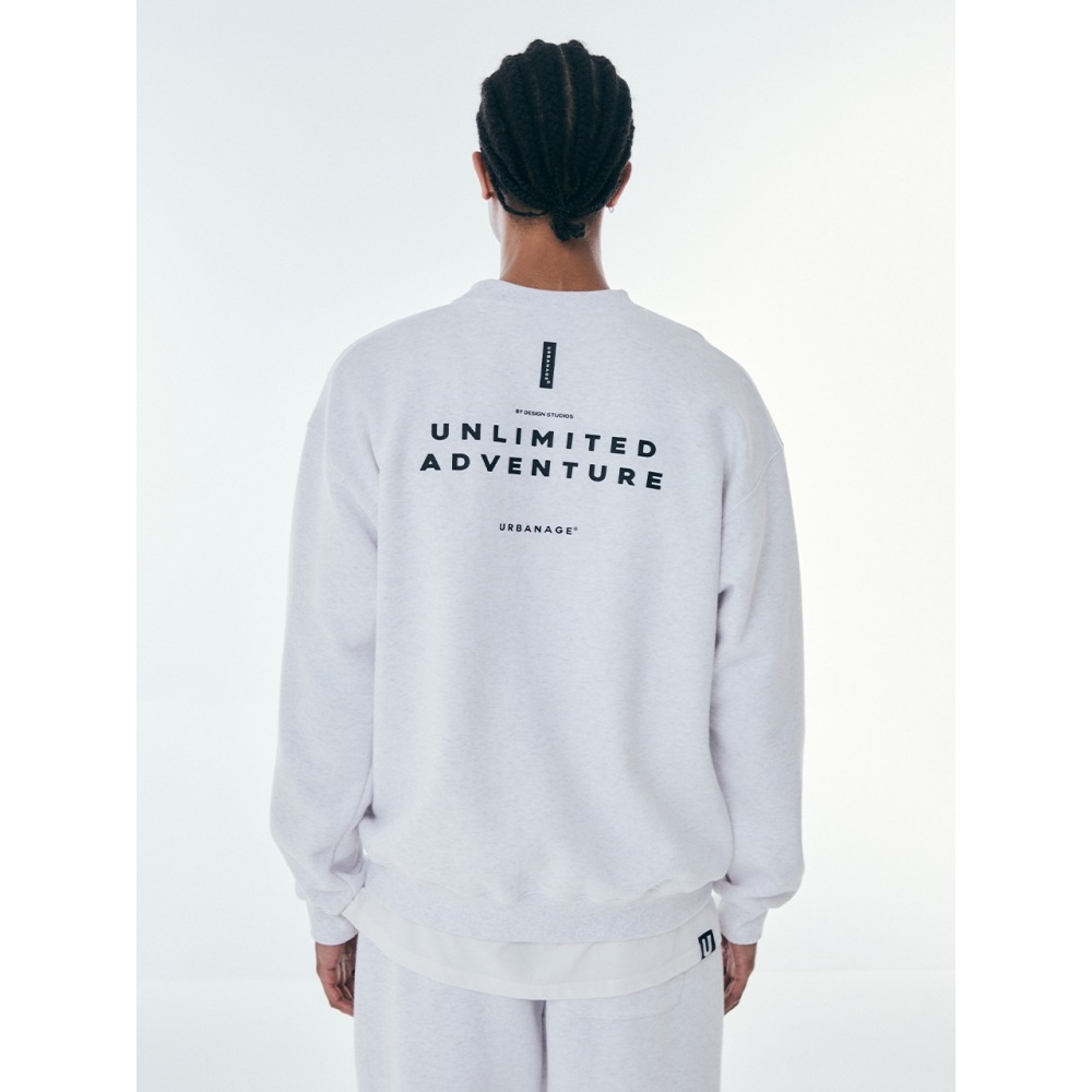 URBANAGE アンリミテッドオーバーマンツーマンホワイトメランジ