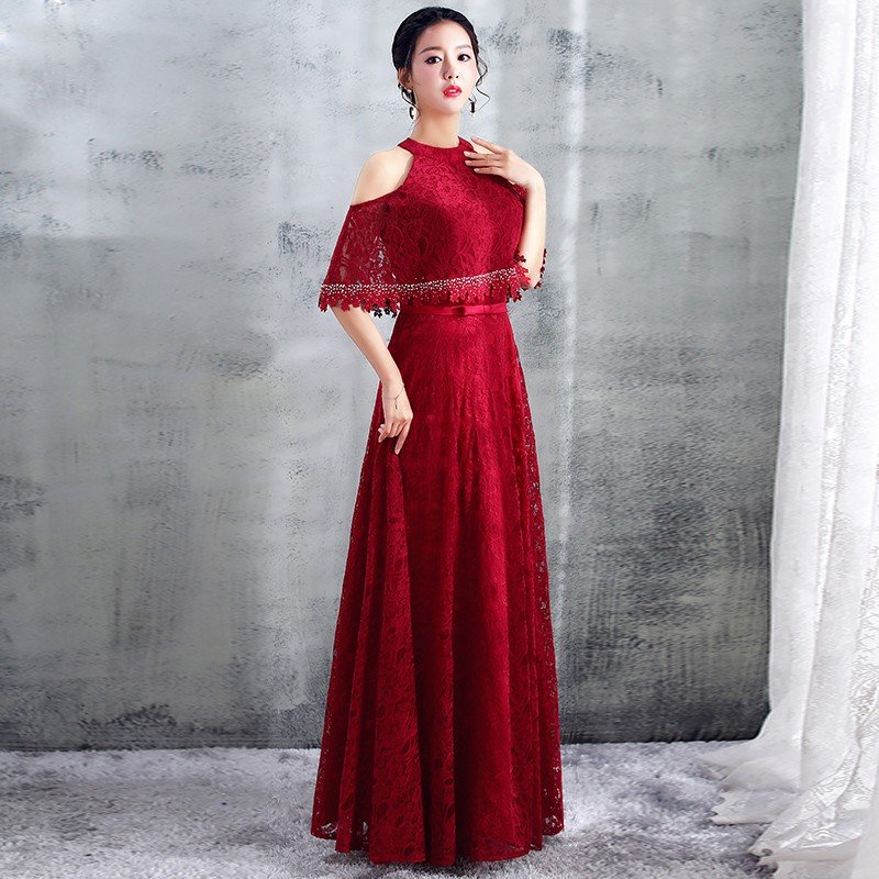 ロングドレス カラードレス 赤 安い aラインドレス 演奏会 結婚式 イブニングドレス 二次会 花嫁