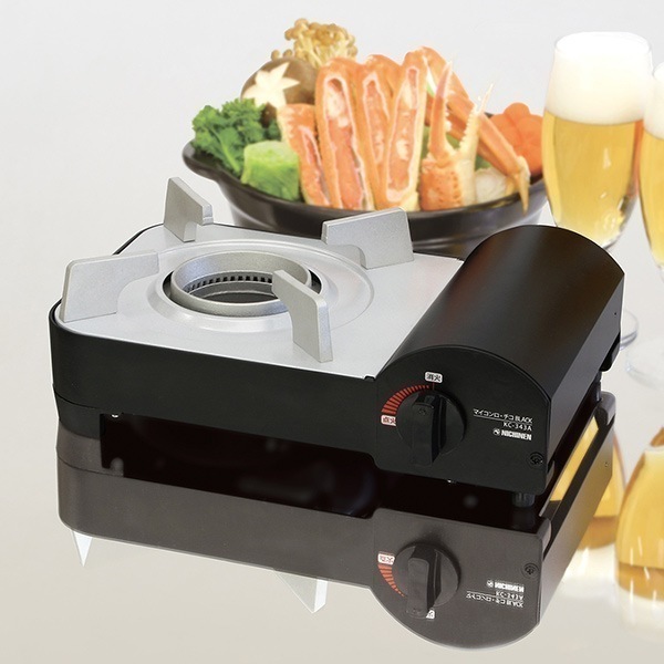 ガスコンロ 小型 マイコンロ チコブラック 卓上コンロ マグネット式 カセットコンロ カセットガスコンロ ミニサイズ 簡易コンロ PSLPGマーク コンロ 卓上ガスコンロ コンパクト