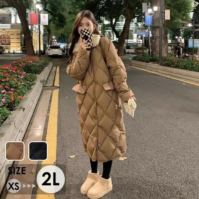 ダウンコート ファー付き ベンチコート レディース ダウン ロング コート スタンドカラー 小さいサイズ アウター 冬 ロングダウンコート おしゃれ シンプル 冬服 防寒 防寒着 柔らかい 暖かい あ
