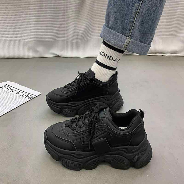 オールブラック ALL BLACK 【LEATHER/MESH】軽量 レースアップ