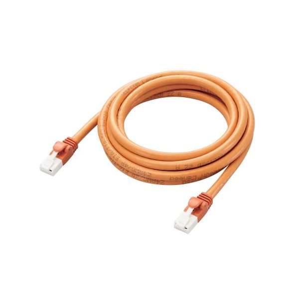 (3セット) エレコム LANケーブル CAT6A 2m 高速 10Gbps ストレート 爪折れ防止 オレンジ LD-GPAT/DR2/RSX3