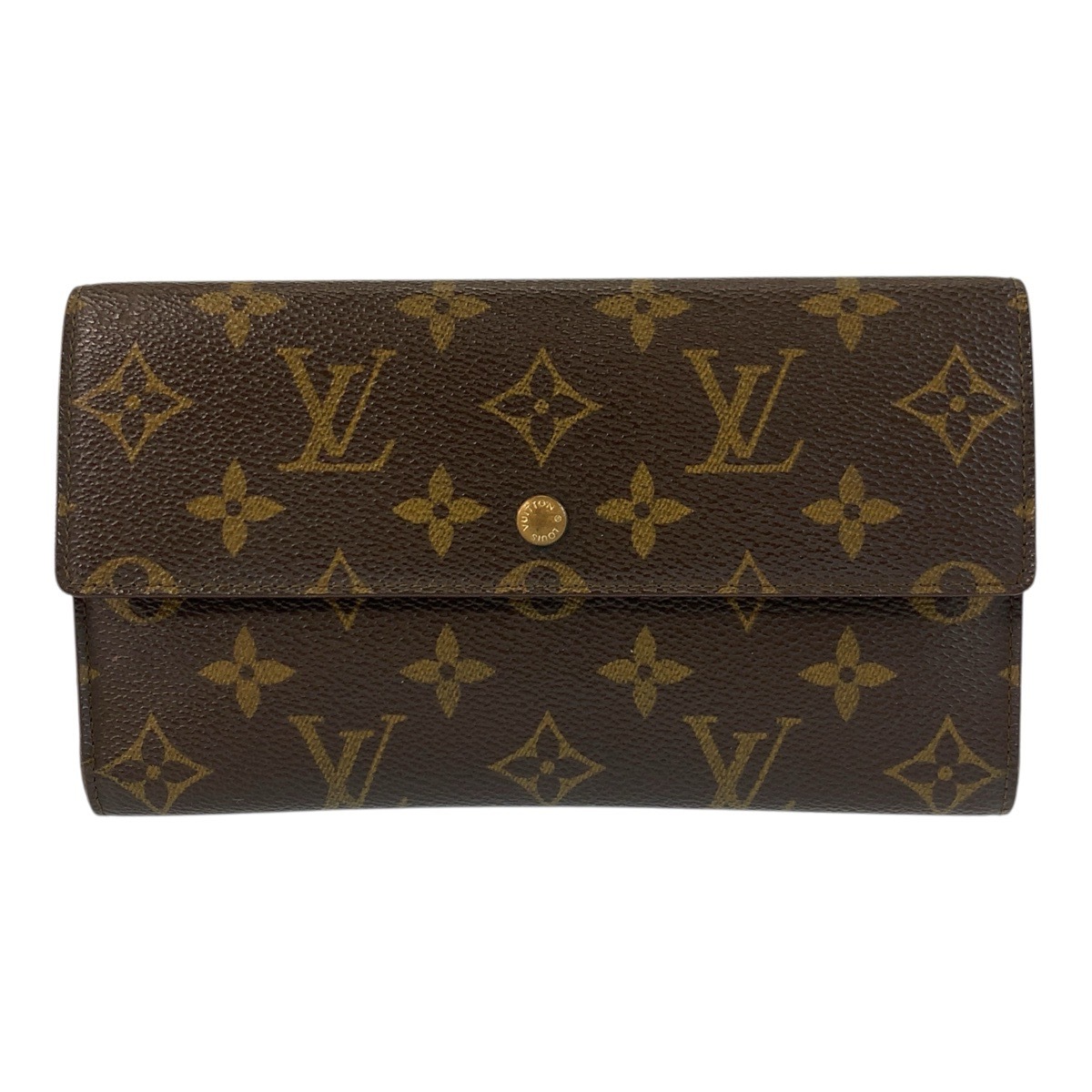 モノグラム ポルトトレゾール インターナショナル ブラウン ゴールド金具 PVC M61215 長財布 ロングウォレット レディース 504302