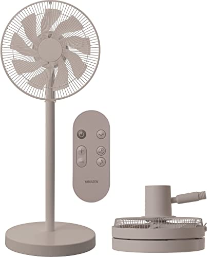 [山善] 扇風機 リビング コンパクト収納 DCモーター 静音 左右自動首振り 風量8段階調節 切タイマー機能 リモコン付き グレージュ AHX-FGD301(GR)