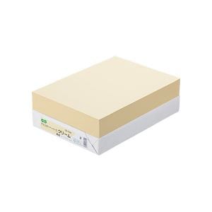 （まとめ）TANOSEE αエコカラーペーパーII A4 クリーム 1冊（500枚） [x10]