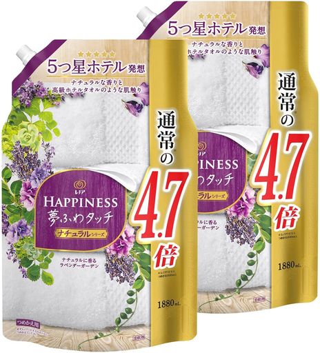 【まとめ買い】 【大容量】 レノア ハピネス 夢ふわタッチ 柔軟剤 ラベンダーガーデン 詰め替え 1880ML × 2個