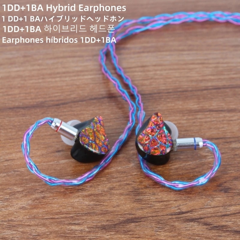 XSL-X-600 インイヤーイヤホン 1DD+1BA ループアイアンハイブリッド HIFI モニタリング ミュージック イヤーバッド 0.78 2ピン ケーブル Heygears 3Dプリント シェ