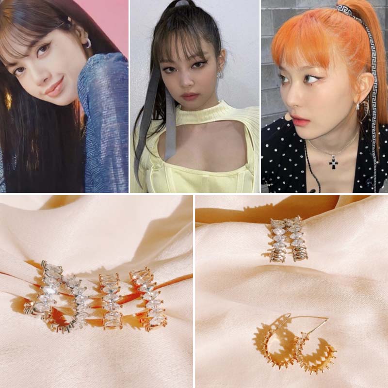 JUST BLACKPINK 着用 Valentie Cubic Earrings