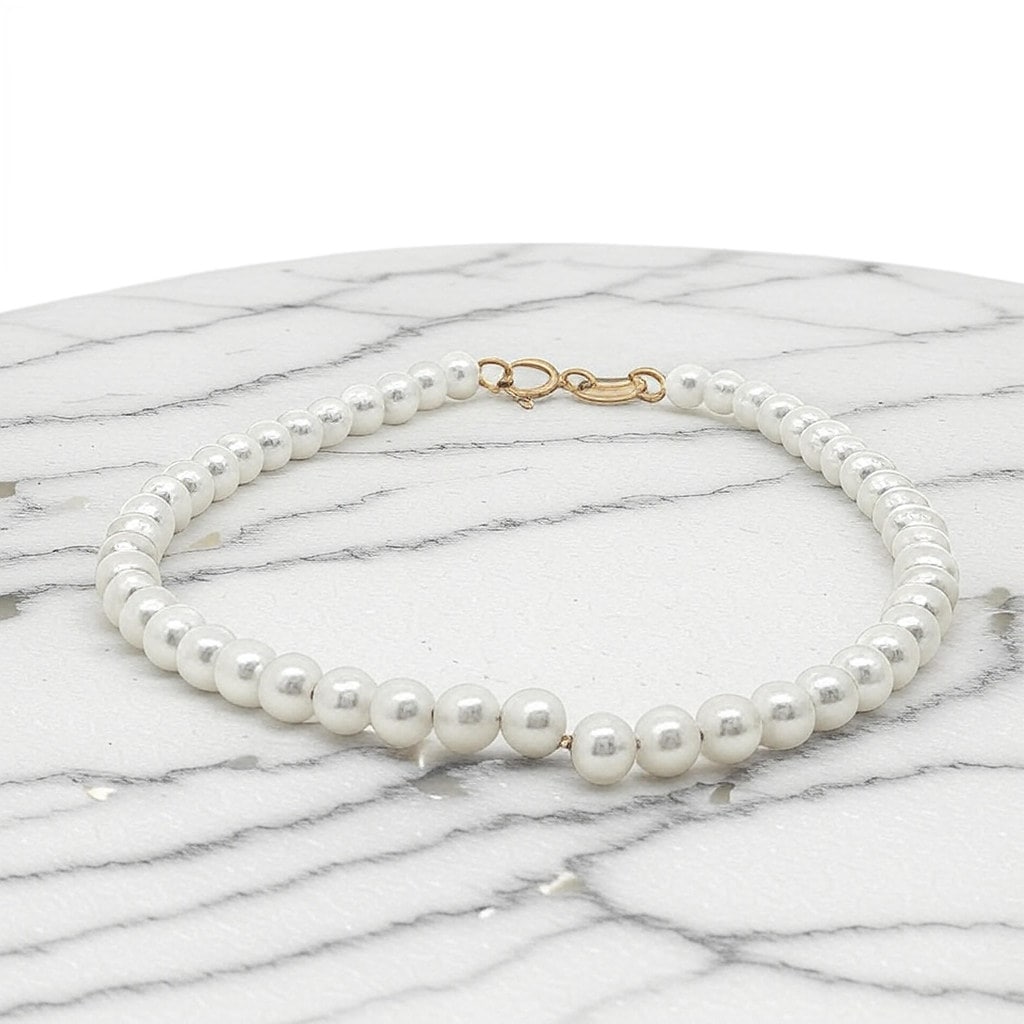 18Kゴールド淡水パールブレスレット ゴールドクラスプ